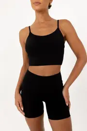 Noosa Active Freya Mid Crop Top - Black