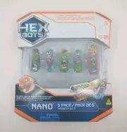HEX BOTS Nano 5 Pack, 4 Nano Bots with Bonus Flash Nano, Sensory Toys
