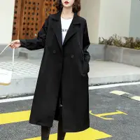 在飛比找Yahoo奇摩購物中心優惠-【LANNI 藍尼】現+預 韓版時尚長款英倫風劍領風衣外套(