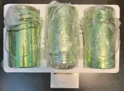 Mercury Glass Mason Jar Fairy Light Lantern w/Timer By Valerie Par Hill (GREEN)