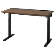 MITTZON desk, walnut veneer/black, 120x60 cm