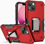 For iPhone 13 Magnetic Kickstand Hybrid Case Red Color