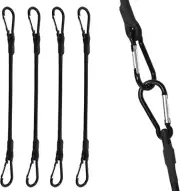 SDTC Tech 36 Inch Bungee Cord with Carabiner Hook | 4 Pack Superior Latex Heavy