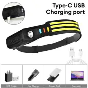 Waterproof COB LED Motion Sensor Head Torch Headlight USB Rechargeable Headlamp