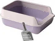 ShengQuanHao Open Top Cat Litter Box, Potty Toilet, Cat Sandbox, Large Travel Kitten Litter Box, Open Cat Litter Box for Rabbits and, Purple