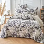 Forest Dreams 100% Cotton Quilted 3 pcs Bedspread Coverlet Set Queen