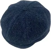 [Hanna Hats] Connery Cap Tweed Mens Hat 100% Woolen Tweed Made in Ireland (US, Alpha, Medium, Navy & Aqua Salt & Pepper), Navy & Aqua Salt & Pepper