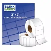 32 Rolls of 3" x 1" Labels 1375 Zebra Direct Thermal Eltron Roll Label 44,000