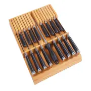 Bamboo Knife Drawer Organizer 16 Knives 1 Steel
