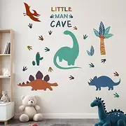 Amimagen Dinosaur Wall Decals - Tropic Tree Dino Wall Stickers - Nursery Kids Baby Boys Room Daycare Bedroom Playroom Wall Decor