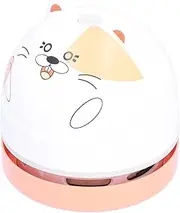 Cute Animal Design Desktop Vacuum Cleaner USB Charging Mini Dust Catcher Powerful Suction for Home Studio Kids Students Light Blue (Hamster)