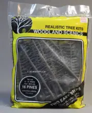 Woodland Scenics TR1106 N/HO Pine Trees 6x8" (16) Train Scenery Greenery