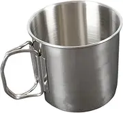 DINHEAROM Collapsible Stainless Steel Cup Portable Camping Mug for Travel Hiking Reusable Water Cup Easy to Clean Lightweight Stackable