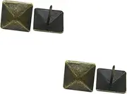 SOESFOUFU 2sets Brass Nails Pyramidal Shape 0.8 Inch Side 14mm Point Iron for Decorative Corkboard Use 80pcs*2