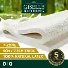 Giselle Bedding 7 Zone Pure Natural Latex Mattress Topper Pad Underlay Sleep