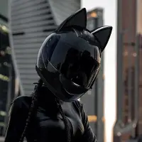 在飛比找蝦皮購物優惠-HNJ電動摩托車頭盔女3C認證貓耳朵全罩夏季藍牙機車全罩安全