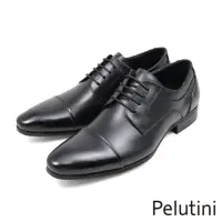在飛比找momo購物網優惠-【Pelutini】經典商務設計橫飾綁帶德比鞋 黑色(313