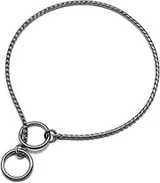 Mogoko Stainless Steel Dog Choke Chain Collar, Puppy Metal Snake Chain Slip Collar Pet Titan Training Walking Choker (Black;24.0"*5.0mm)