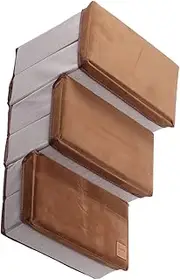 Foldable Pet Stairs with Anti Slip Top Mat, 3 Tiers Dog Steps, Storage Space, Brown Indoor Dog Stairs for Small Dogs, Cat, Puppy, for High Beds, Sofas, Chairs