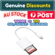 USB-C Type C To SD/SDXC Card Slot Reader for iPhone 15 Pro iPad Mac MacBook