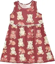 [Caihoyu] Girl Tank Dresses Toddler Soft Spring Dresses Summer Active Playwear, Multicolor10, 4 Years