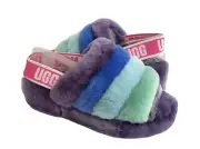 UGG RAINBOW FLUFF YEAH SLIDE PRIDE RAINBOW PURPLE SANDAL US 10 / EU 41 / UK 8