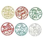 6 Pieces Words Metal Cutting Dies Circle Words Die Cuts Sentiment Words