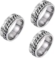 [LIFKOME] Roman Numeral Ring Beaded Ring Titanium Band Ring Roman Number Ring Vintage Rings Ring Jewelry Rings Ring Curb Link Ring Titanium