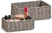 Zeller 18095 Set Storage Basket, Grey, 20 x 14 x 7/24 x 18 x 9 cm, 2-Piece