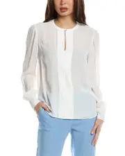 Brooks Brothers Pintuck Top 10 White