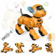 Robotic Puppy Toy Dog Voice 24GHz Remote Control Interactive Touch Sensors Playmate Pet Fun Boys Girls Orange
