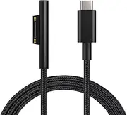 Nylon Braided Surface Connect to USB-C Charging Cable Compatible for Microsoft Surface Pro 7/6/5/4/3 Surface Laptop1/2, 45W 15V PD Charging Works with PD Power Supply-1.5 Meters