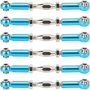6Pcs RC Tie Rod, 88mm Aluminum Alloy Adjustable Rc Rod Linkage Turnbuckle Rod Linkage, Rc Car Turnbuckle Remote Car Rc Car Metal Rod for Rc Tie Rod Remote Control Stick RC Car Models (Blue)