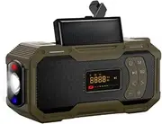Peakloong Emergency Weather Radios Hand Crank Solar Bluetooth Speaker Portable AM FM Radio 5000mAh Battery Powered Waterproof Easy Install Easy to Use
