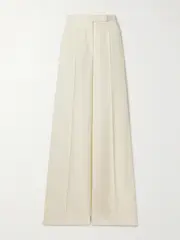 [Max Mara] Max Mara - Ninfa Wool-twill Wide-leg Pants - White - UK 14 UK 14 White