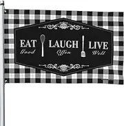 Door Decorations For Bedroom Eat Laugh Live Flag Desk Accessories For Men Mens Room Decor(152X244CM)