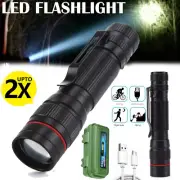 LED Flashlight USB Rechargeable Super Bright Mini Torch Lamp Zoom Flashlight