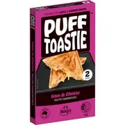 Puff Toastie Ham & Cheese Pastry Sandwiches 2 pack