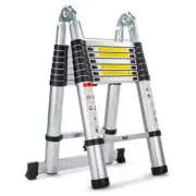 NNEMB 5m Telescopic Aluminium Multipurpose Ladder Extension Alloy Extendable Ste