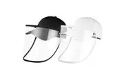 2X Outdoor Protection Hat Anti-Fog Pollution Dust Protective Cap Full Face HD Shield Cover Adult Black/White