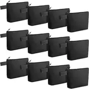 12 Pieces Sublimation Zipper Pouch Blank DIY Canvas Makeup Bags for Women Plain Cosmetic Pouch with Zipper for Travel Wedding Teacher Women Toiletry Makeup Cosmetic Stationery, Black
