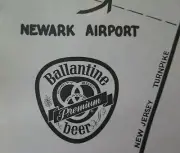 1950'S BALLANTINE BREWERY MAP NEWARK AIRPORT BEER ALE REAL ONE OUT OF BREWERY!