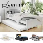 Artiss Bed Frame Trundle 2x Single King Single Size Daybed Wooden Metal