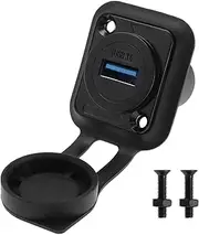 VGOL USB 3.0 Panel Mount Connector Socket USB 3.0 Female to Female Coupler Adapter Converter in-line D-Type Pass Through Module Adapter 5Gbps