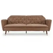 Sarantino Faux Leather Sofa Bed Couch Furniture Lounge Seat Brown