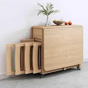 Extendable Dining Table Set, Wooden Folding Dining Table with 4 Chairs, Drop Leaf Table for Kitchen Dining Room Living Room Restaurant