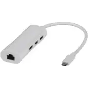 High Quality Server USB 3.0 Type-C Network Adaptor with 3-Port Hub 100/100Mbps