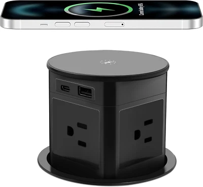 Pop up Outlet with 4 Outlets, 1 PD20W USB-C, 1 QC18W USB-A, 3.94 in Grommet