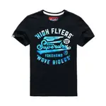 正品 極度乾燥 SUPERDRY FLYER T-SHIRT 衝浪 漸層 經典LOGO 短袖 上衣 深藍 T恤