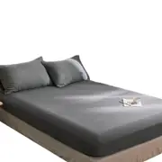 Catzon Cotton Sheets Mattress Dustproof Protective Cover Fabric Bedding-CharcoalGrey